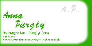 anna purgly business card